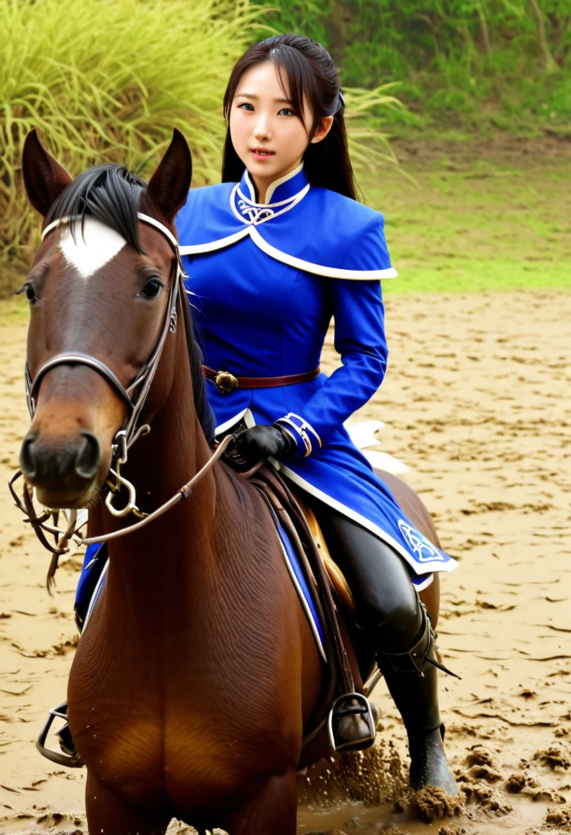 (((masterpiece))),(((Highest quality))),((Tabletop:1.4, Highest quality)), (Realな写真:1.4), 
((1 cute girl knight)),rodeo,
(超High resolution:1.2),, wonderful, Very detailed CG Unity 8k wallpaper, Very detailed, High resolution,fat horse ridden by japanese girl,
Soft Light, Beautiful detailed girl, Droopy eyes,Very detailedな目と顔, Beautiful and exquisite nose, Beautiful and exquisite,  horse ridden by a girl can't move because its drowned in the sticky mud hole:10.0 ,Displeased face:4.0,Real,Stir,Anatomically correct,action horse riding scene while struggle fighting