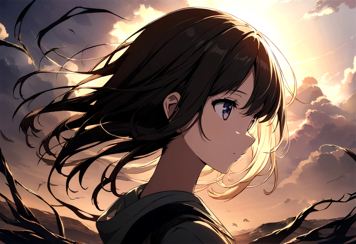 create a cute, beautiful, full face, uncrop anime girl wallpaper for desktop for a pc