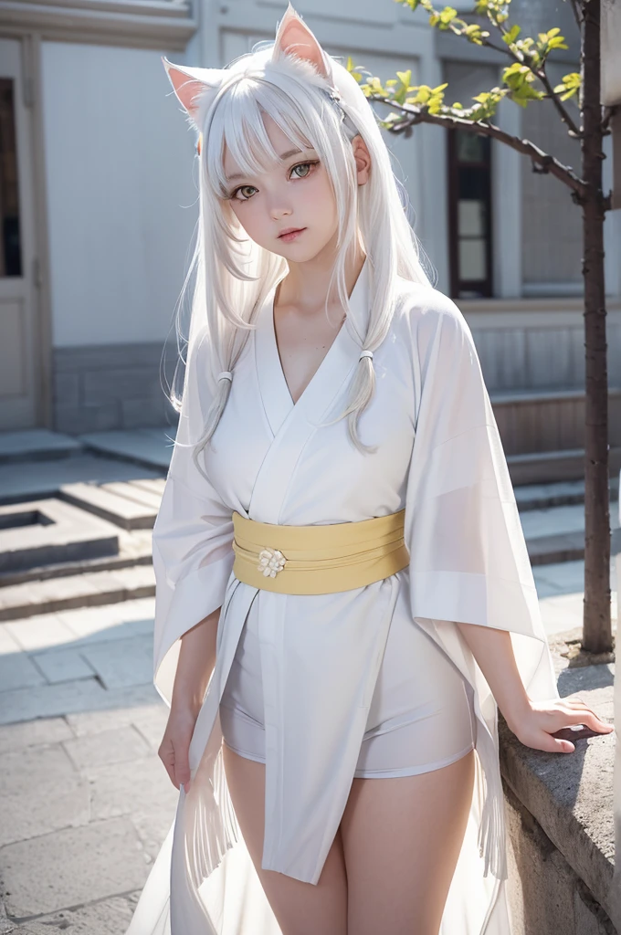 White hair long sailor suit girl