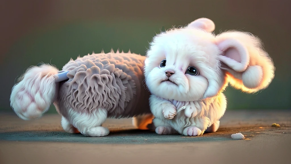 Whispoodle
Appearance: Small, fluffy dog with fur that looks like wisps of clouds.
Features: Soft, pastel-colored fur and ears that float like clouds.