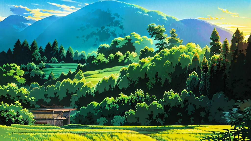 anime scenery of a village with a mountain in the background, anime countryside landscape, beautiful anime scenery, anime landscape, anime scenery, anime landscape wallpaper, anime background art, detailed scenery —width 672, anime beautiful peace scene, beautiful anime scene, anime scenery concept art, studio ghibli landscape, scenery artwork, heroine japan vivid landscape, studio ghibli environment, distant village background, , anime background art, amazing wallpaper, background art, hd wallpaper, relaxing concept art, beautiful wallpaper, high quality desktop wallpaper, background artwork, pc wallpaper, anime background, wallpaper hd, 8K image quality, Masterpiece