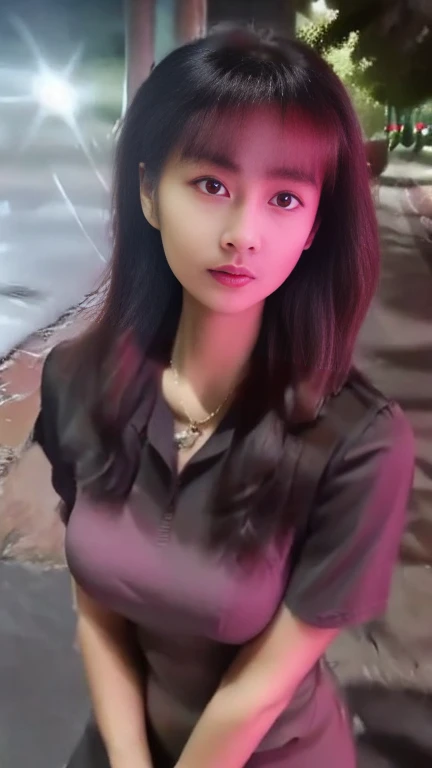 (8K, best quality, masterpiece, Golden Ratio Composition,:1.3), (Beautiful woman in her 40s), (穿着Black tights,), (Nurse in pink:1.2), (Huge breasts), (Long legs), Soft face line,Gentle,Silver short hair, Black tights
