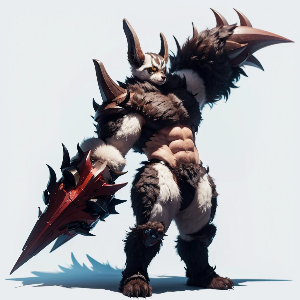 Small Animaly, generate Titans mixed with behemoth, has white stripes on his skin, white eyes, Grassroots, no background