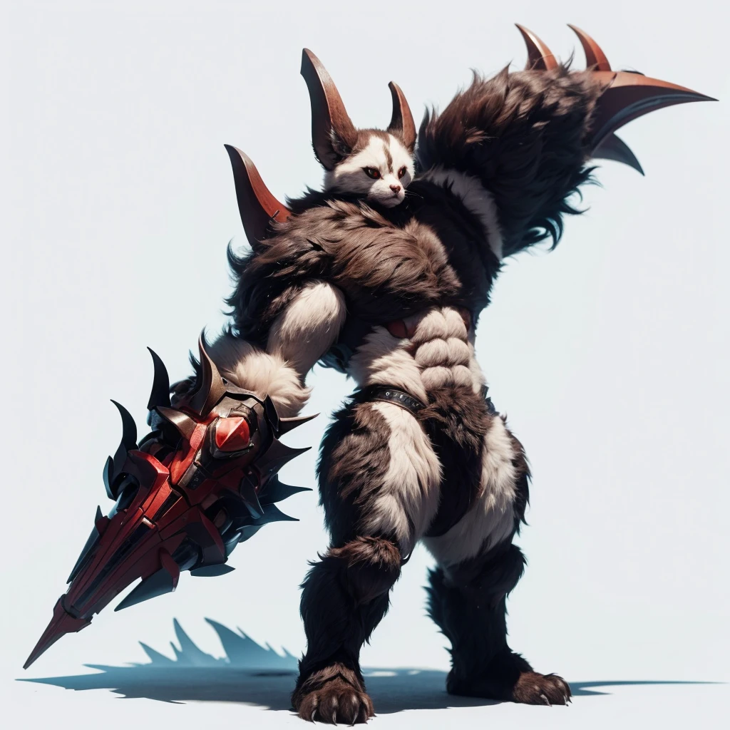 Small Animaly, generate Titans mixed with behemoth, has white stripes on his skin, white eyes, Grassroots, no background