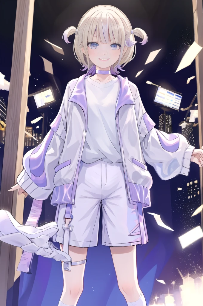 masterpiece, Highest quality, Absurd, HajimeBase, choker, White jacket, Long sleeve, White shirt, White shorts, smile, TodorokiHajime
HajimeBase, choker, white jacket, long sleeves, white shirt, white shorts, socks, sneakers