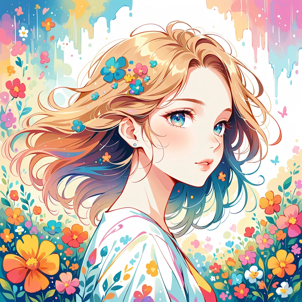 LAM Style、The most beautiful girl of all time、Lips in Love、Colorful flowers、Simple line initials、Abstract art、Urban Background