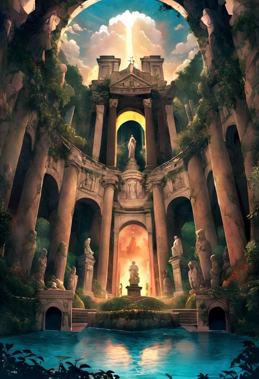 greek god, Naples, Naples monuments, Rich in Color,dream colors,Wallpapers,Color Dark,An imposing tree,rivers