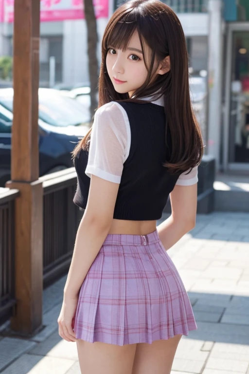 Cute Girls､Idol､high school girl､See-through､mini skirt､Back view