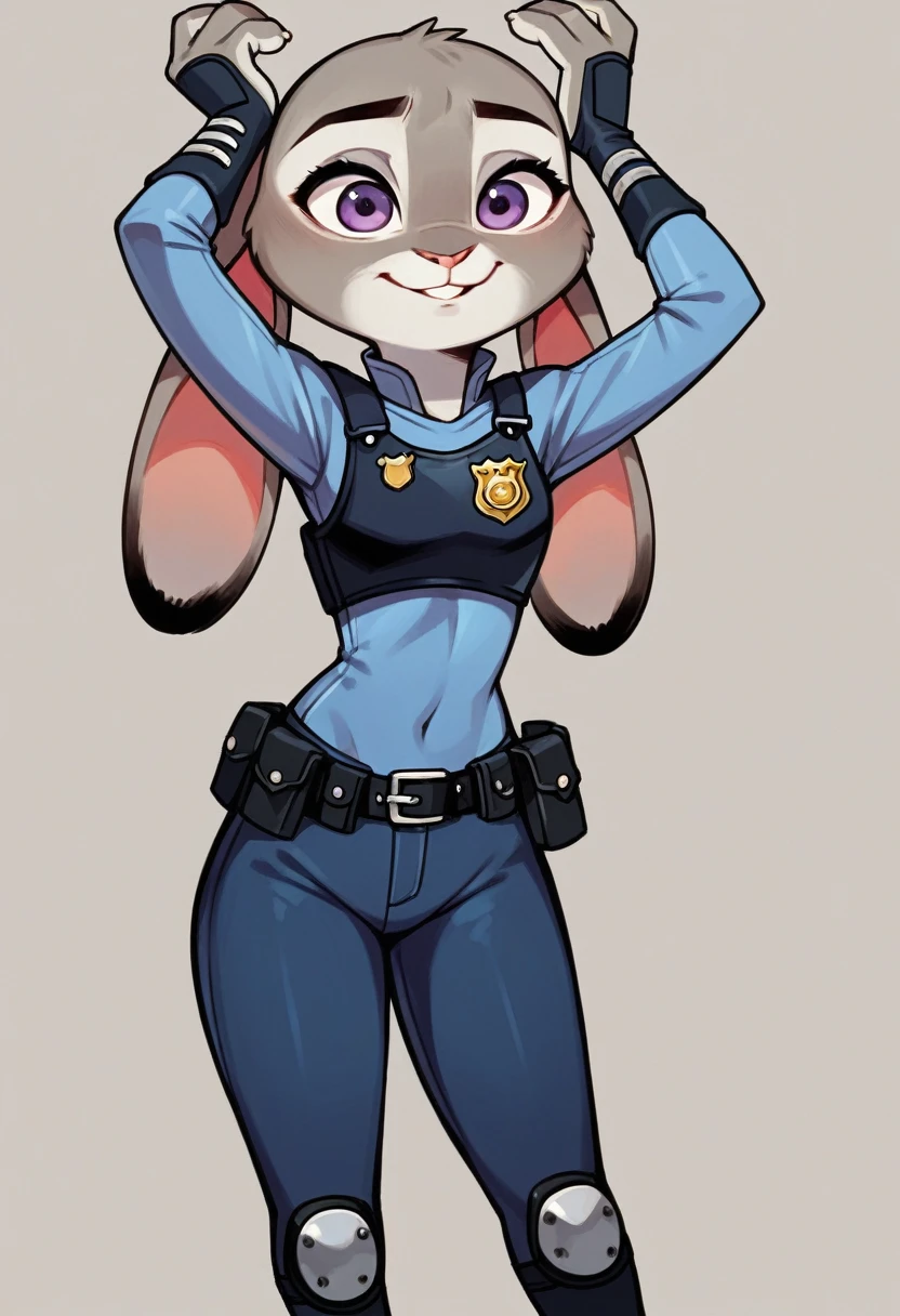 Highest quality, masterpiece, alone, One girl, Judy Hopps, Police uniform,
