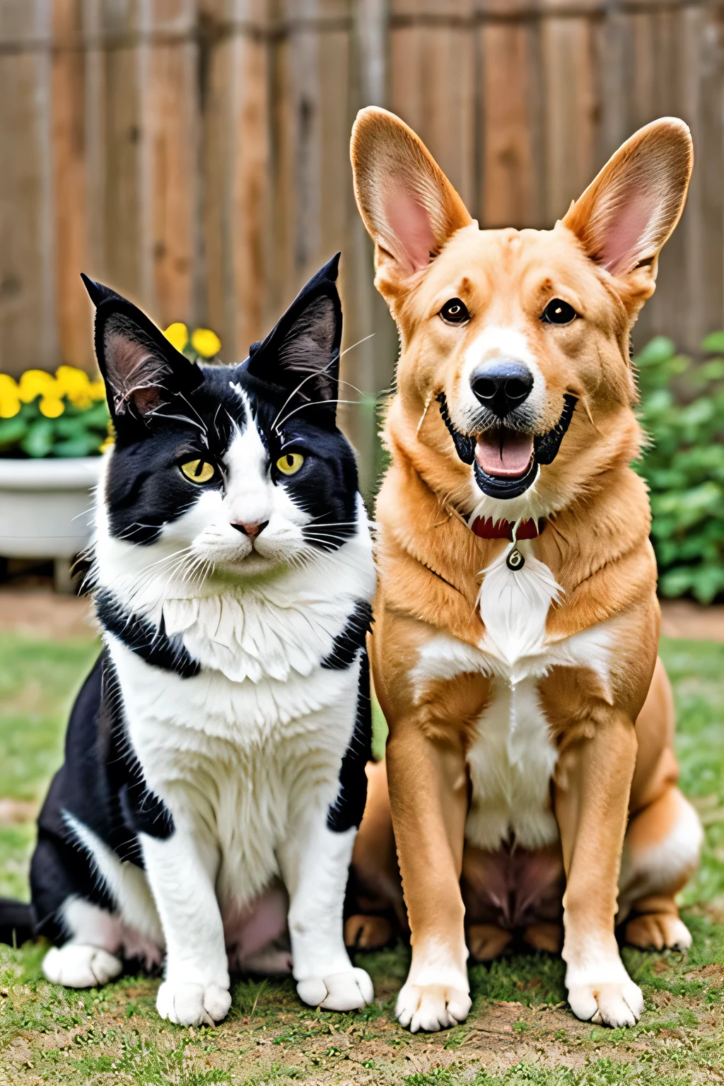 Dog love cat and rabbit