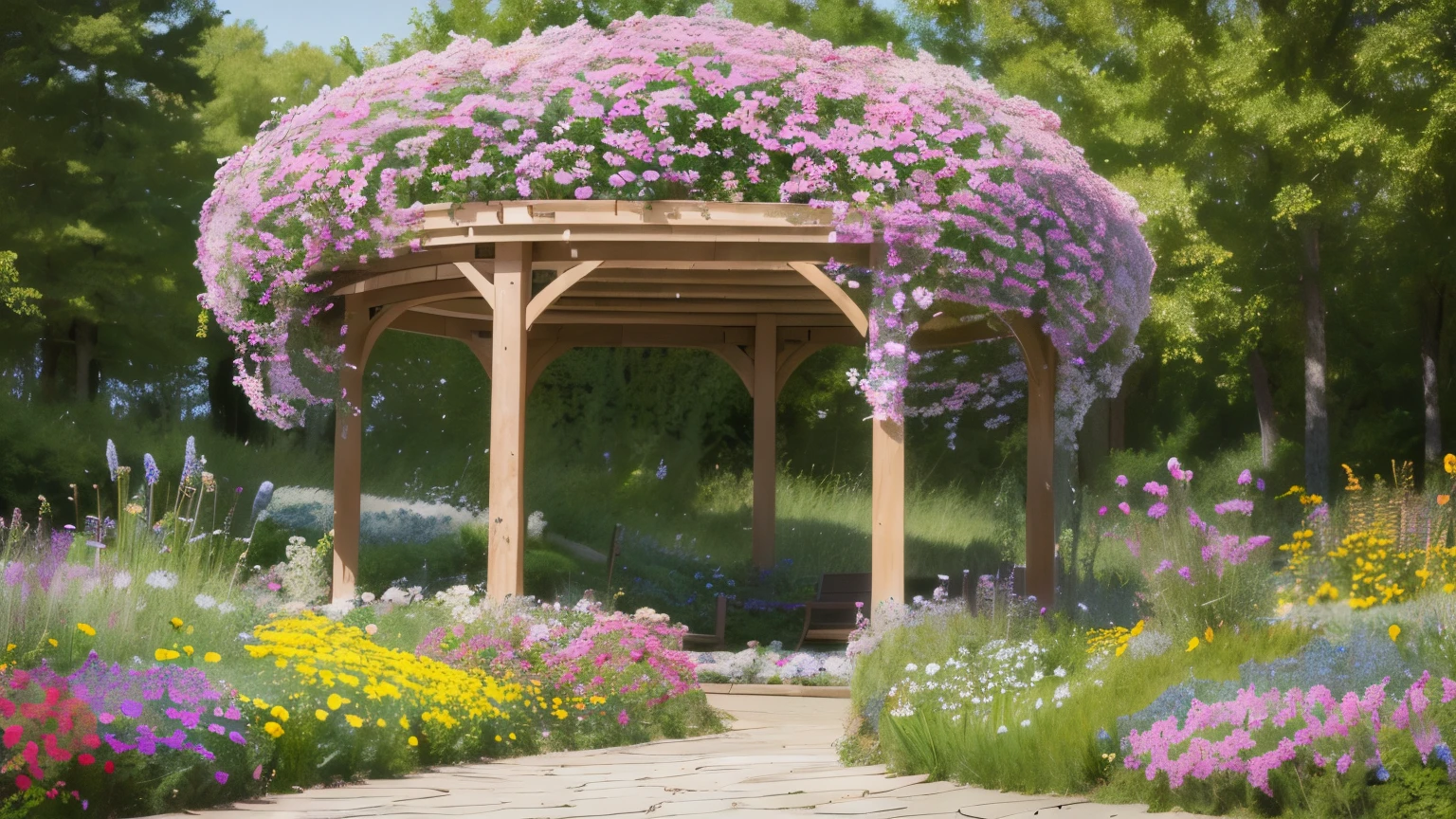 (best quality, masterpiece, ultra detailed, ultra high res, photorealistic, raw photo, absurdres, absolutely resolution), (no people:1.4), Calming images, warm colors, plants, and many flowers