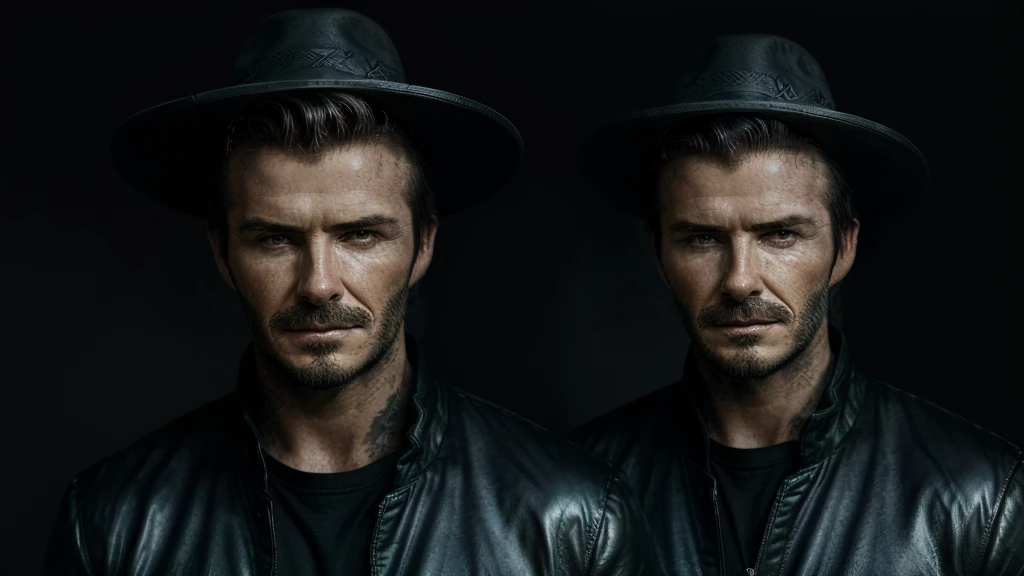 photo of one david-beckham, 1man,(detailed music studio: 1.4), Witch hat, (detailed faces: 1.4), highres, RAW photo 8k uhd, dslr, , ((cinematic light)), colorful, hyper detail, dramatic light, intricate details, (best lighting, an extremely delicate and beautiful), abstract colors, Disgusted face, looking down to viewer, deep eyes, glare eyes,