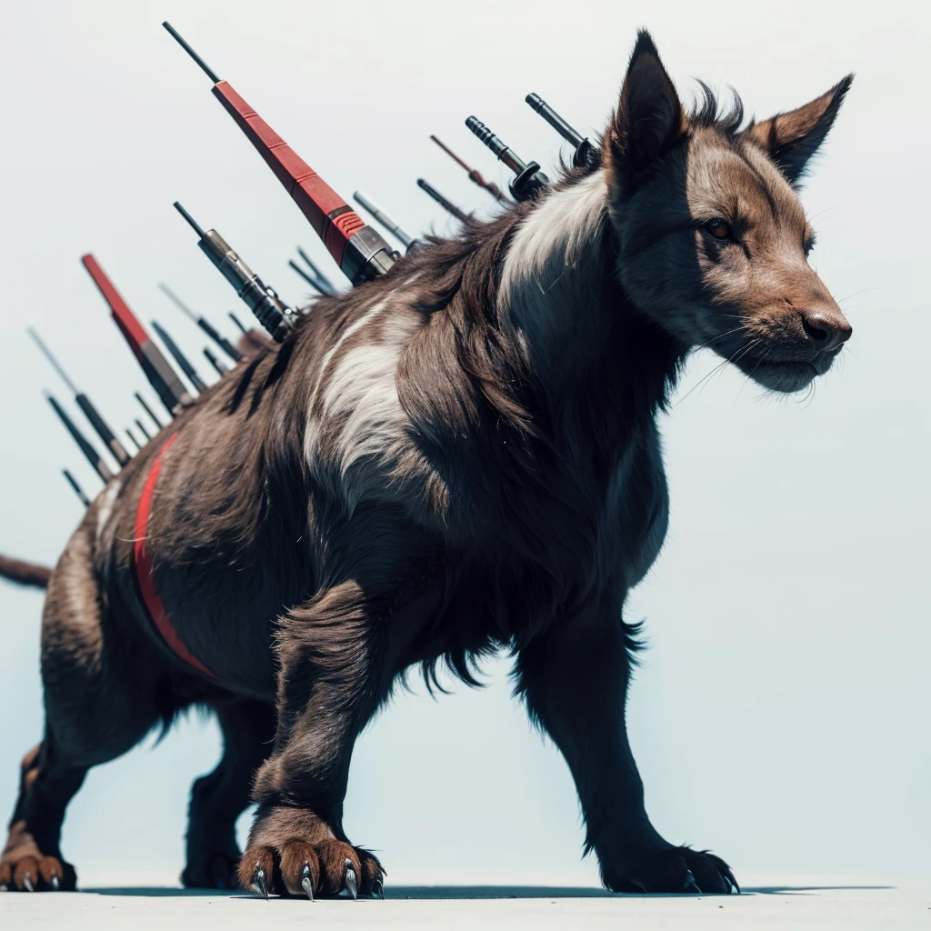Small Animaly, generate Titans mixed with behemoth, has white stripes on his skin, white eyes, Grassroots, no background