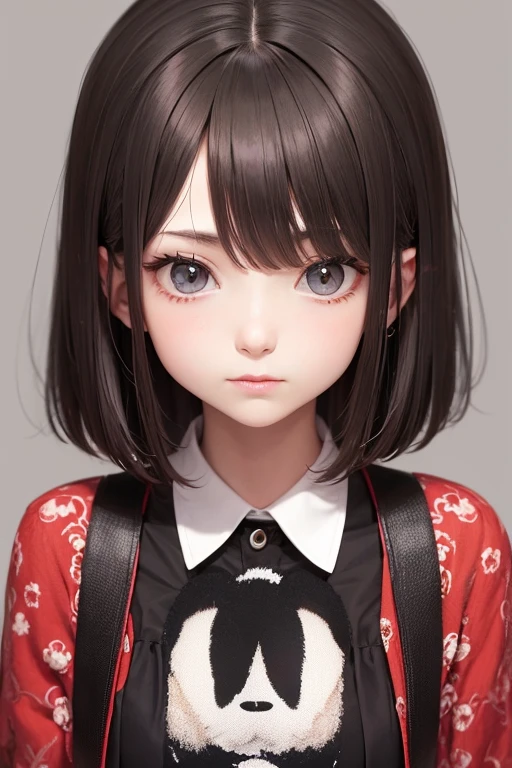black haired little girl short hair, selfie, phone selfie, making a peace sign with her hands, peace, happy, very happy, 12yo student, good body posture, good hands gesture,