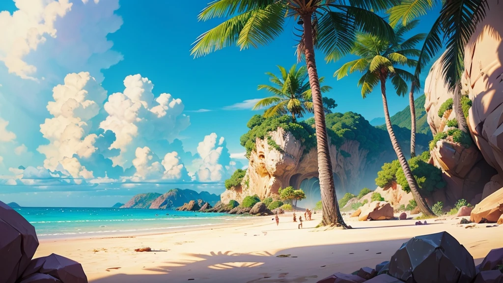 anime girl laying on the beach with palm trees and a bench, miss fortune league of legends, miss fortune, rhads and lois van baarle, lois van baarle and rossdraws, artgerm and lois van baarle, beautiful digital artwork, beaching, extremely detailed artgerm, deviantart artstation cgscosiety, anime background art, amazing wallpaper, background art, hd wallpaper, relaxing concept art, beautiful wallpaper, high quality desktop wallpaper, background artwork, pc wallpaper, anime background, wallpaper hd, 8K image quality, Masterpiece