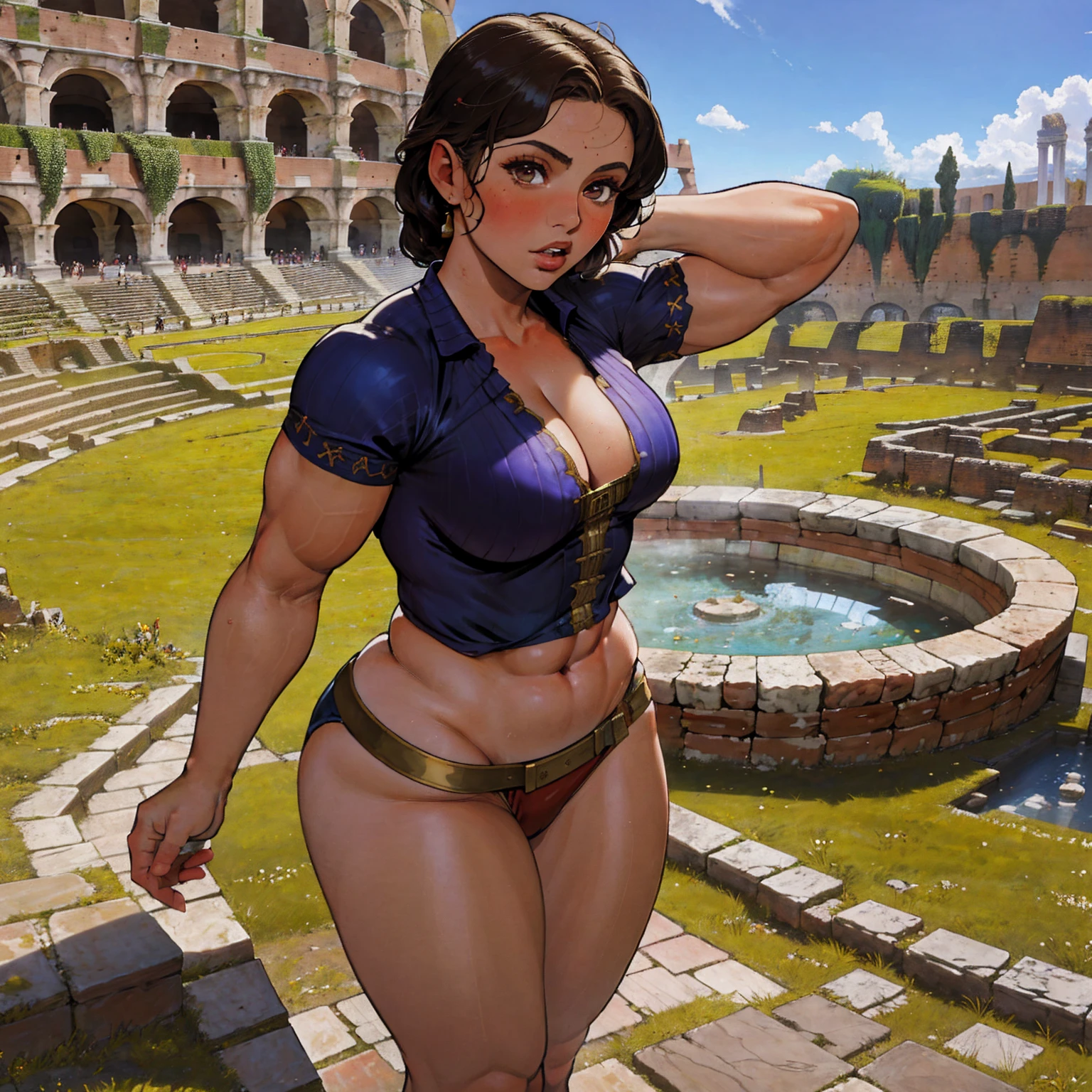 ancient rome, roman villa background, group of young girls, female gladiators, young, s, muscular, athletic, buff, attractive, curvy, powerful, varied ethnicities, incase, 