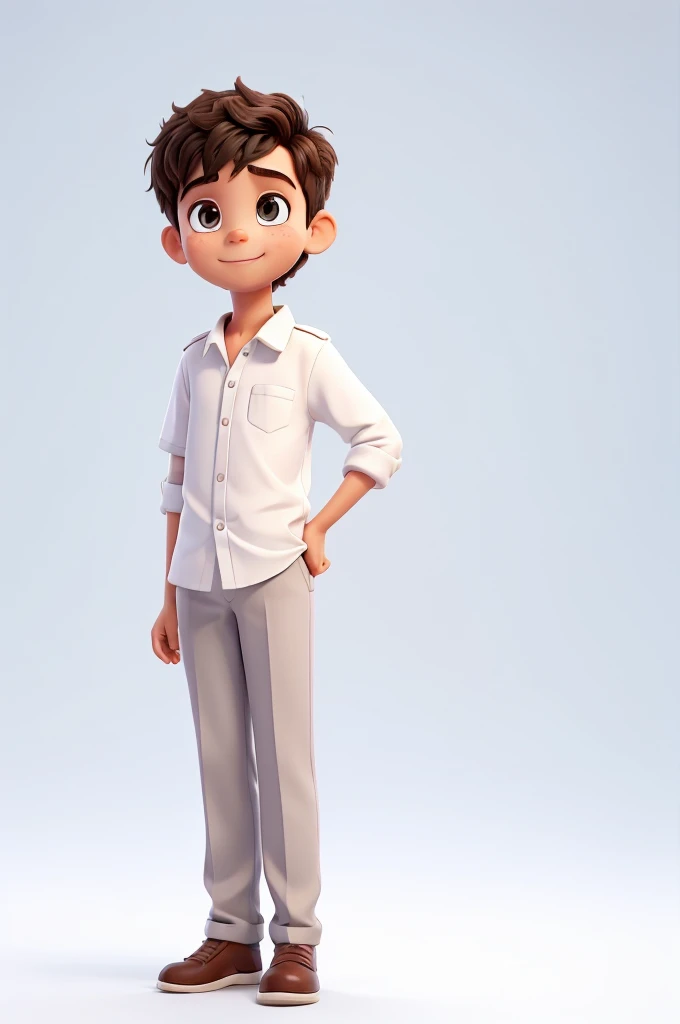 A photo with white background and there was a BOY standing with silly pose in his hand he pick a title with ITU CHUDU MOWA