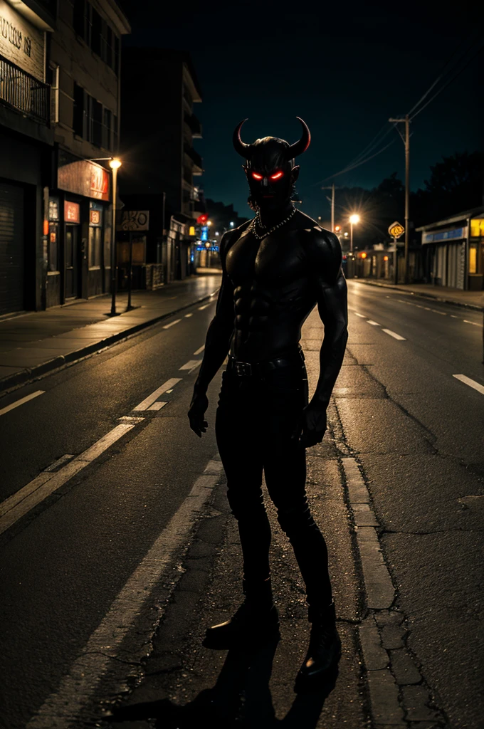  A Demon stand on danger road at night