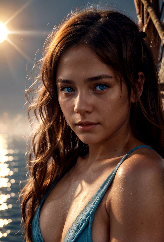 wabstyle, glowing, two-tone hair, glowing eyes, fog, mist, girl composed of golden light, girl composed of blue water, fire, muscular, sun, moon,
1girl, solo, (photorealistic:1.4), cowboy shot,