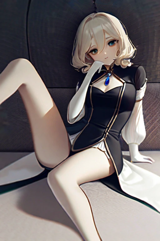 ((Лучшее качество)), ((шедевр)), (подробный), A girl with her legs spread lying on her back