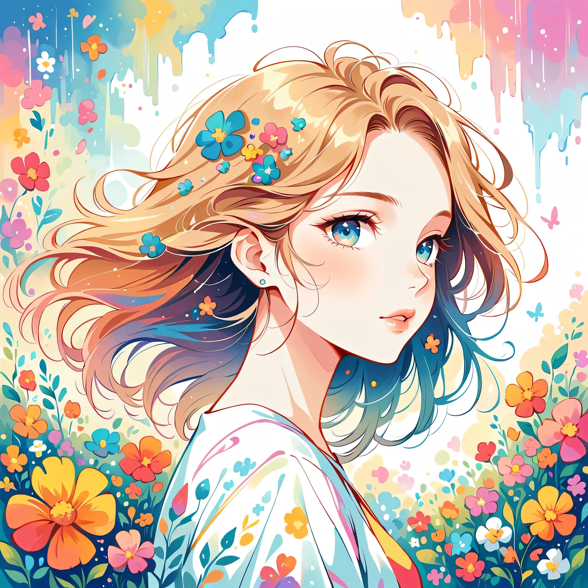 LAM Style、The most beautiful girl of all time、Lips in Love、Colorful flowers、Simple line initials、Abstract art、Urban Background