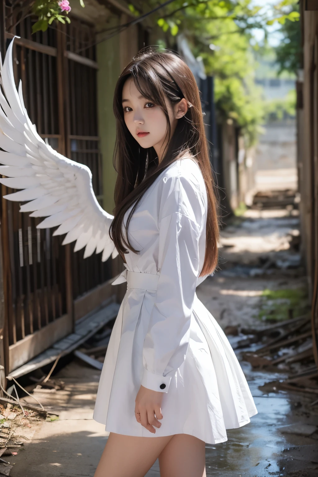 Anime girl standing in ruins,angel wings、거대한천사 Girls' Front 스타일, Girls' Front 출신, fine details. Girls' Front, Girls' Front, Girls' Front CG, infantry girl, women's last tour, soldier girl, m4 sopmod ii Girls' Front, Anime Maid SS Military, Girls' Front 유니버스, Mechanized soldier girl, Majora、lieutenant colonel、Girls Moon、start of battle!
