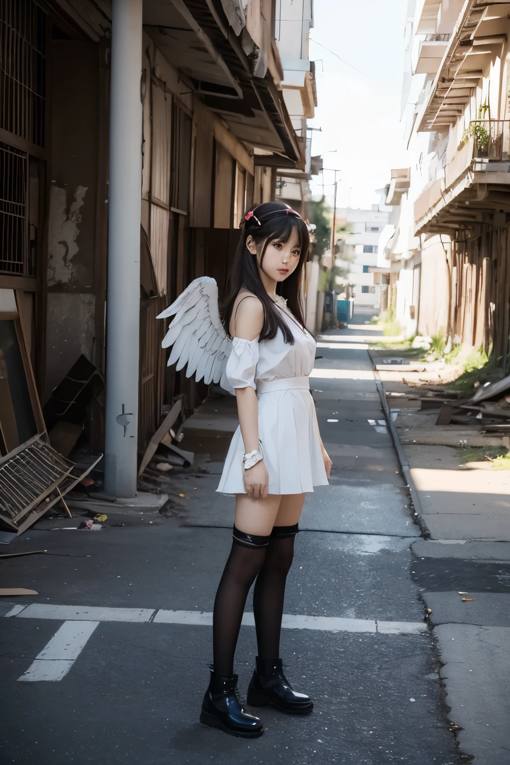 Anime girl standing in ruins,angel wings、거대한천사 Girls' Front 스타일, Girls' Front 출신, fine details. Girls' Front, Girls' Front, Girls' Front CG, infantry girl, women's last tour, soldier girl, m4 sopmod ii Girls' Front, Anime Maid SS Military, Girls' Front 유니버스, Mechanized soldier girl, Majora、lieutenant colonel、Girls Moon、start of battle!