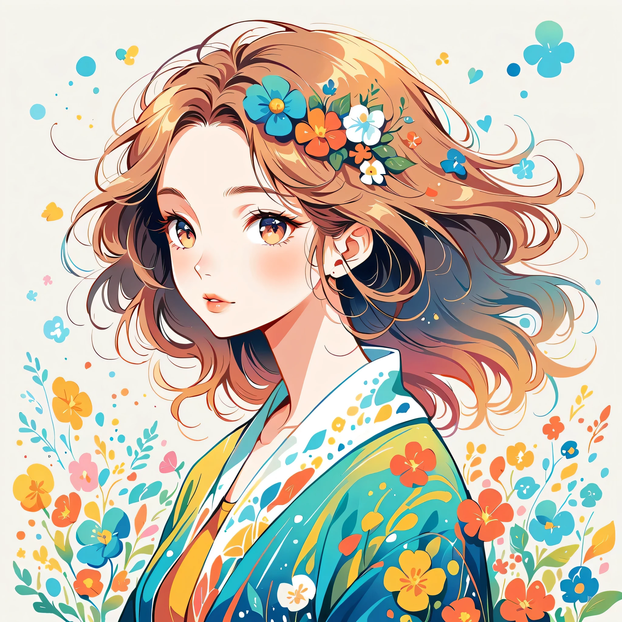 LAM Style、The most beautiful girl of all time、Lips in Love、Colorful flowers、Simple line initials、Abstract art、Urban Background