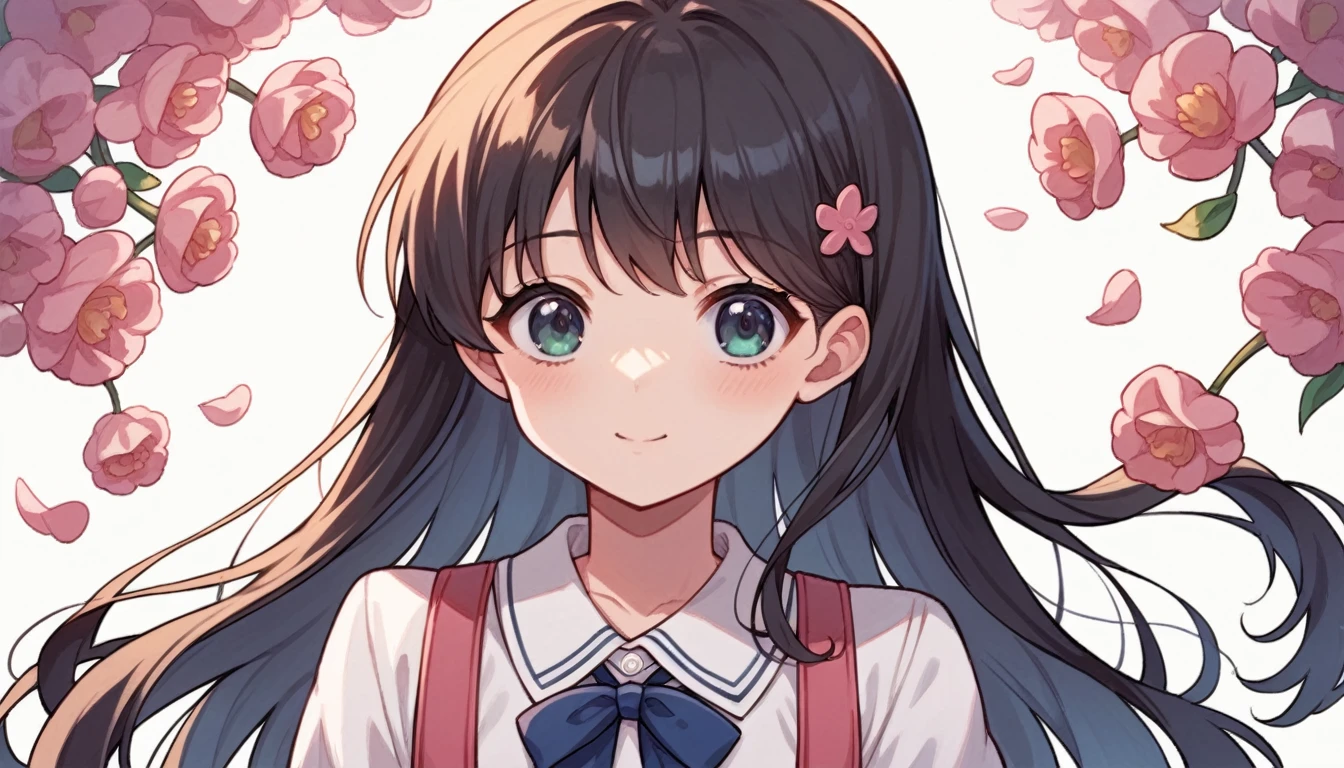 anime girl with long hair and a pink flower in her hair, cute anime girl, beautiful anime high school girl, pretty anime girl, (anime girl), beautiful anime girl, young anime girl, anime girl, anime best girl, anime visual of a cute girl, an anime girl, anime girl with long hair, attractive anime girl, portrait of cute anime girl, cute anime