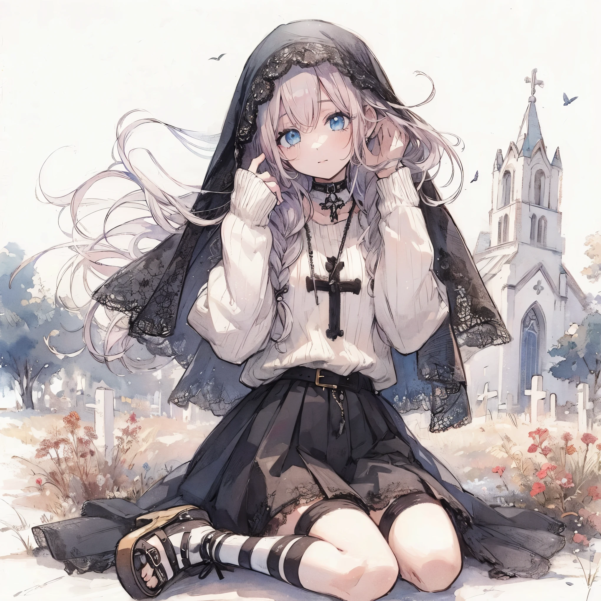 Official art using high-quality hand-drawn watercolor sketch techniques. (best quality,4k,8k,highres,masterpiece:1.2),ultra-detailed,beautiful detailed eyes,A girl with beautiful eyes, everyone, beautiful anime girl, cute anime girl, smooth anime art, anime style, elegant colors, soft lighting, delicate beautiful wet eyes, very coquettish, (beautiful large breast:1.2), (correct hands:1.2),