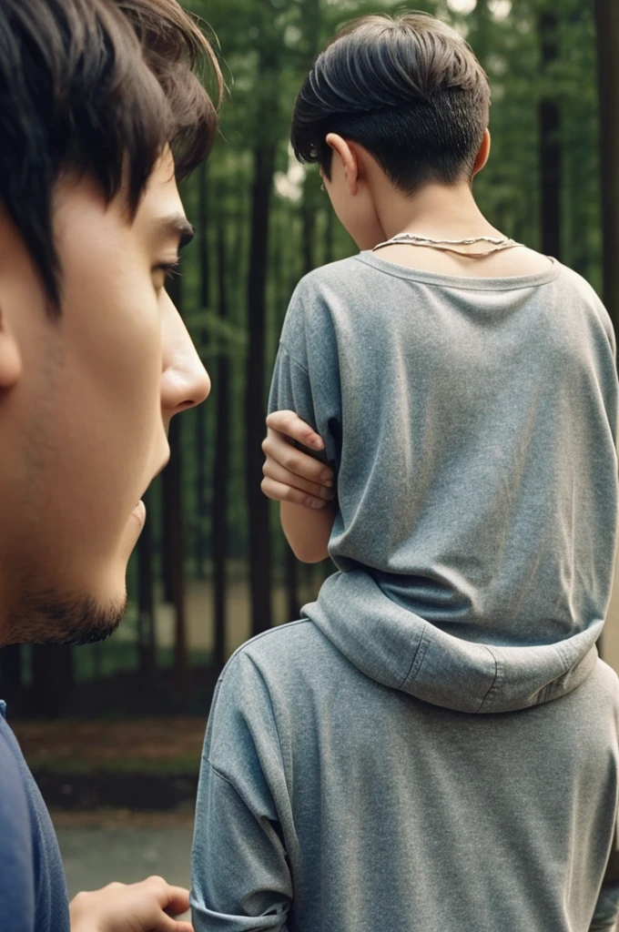 I want a girl to wait for a boy to look back,But there is another one she likes in front of the man,The girl behind said to the boy, "She is not suitable for you.,Look back at me" she cried.