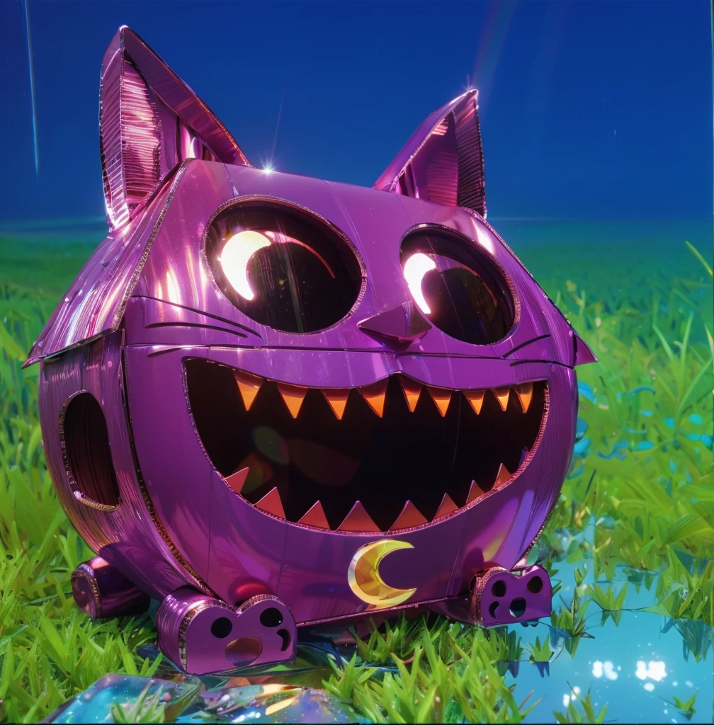 adorable cat-like creature big eyes, cute pink 3d cat, cute violet  3d realistic cat toy made of plastic  glossy texture, smooth 3d model, glossy plastic texture, multiple light sources, rim light, sharp post effects render, most beautiful vfx, , realistic, 4k, high resolution, rim light, smooth 3d model. , (glossy plastic texture with multiple big light probe refractions)3d style, simplified design, 3d render, glossy texture, smooth 3d model, multiple light sources, rim light, sharp post effects render, (glossy plastic texture with multiple big light probe refractions), perfect cgi, smooth silhouette, high intensity refraction, (super glossy material), most beautiful vfx , blue background, plastic refractions, realistic, 4k, high resolution, rim light, photo shoot, commercial photo, profile shot, 4k, rim light, high resolution, 4k, glossy texture, smooth 3d model, multiple light sources, rim light, sharp post effects render, (glossy metallic texture with multiple big light probe refractions), perfect cgi, cgi art created only with gradients, smooth silhouette, high intensity refraction, (super glossy chrome material), most beautiful vfx, blue background, chrome metal refractions, multiple light sources, rim light, sharp post effects render, perfect cgi, digital art, detailed digital art, reflective, best quality, 4k, masterpiece:1.2, ultra-detailed, realistic, vivid colors, dark and moody lighting, The image of the highest quality, ensuring every detail is showcased perfectly. It in 4k resolution, allowing viewers to immerse themselves in the richness of the colors and intricate details. The realistic rendering. under the spotlight, reflecting, high-resolution image, realistic rendering, dark background, and rim light photorealistic The image features three characters standing in front of three houses. The characters are a red-haired mermaid, a purple cat, and an orange dog. They are each holding a yellow maraca