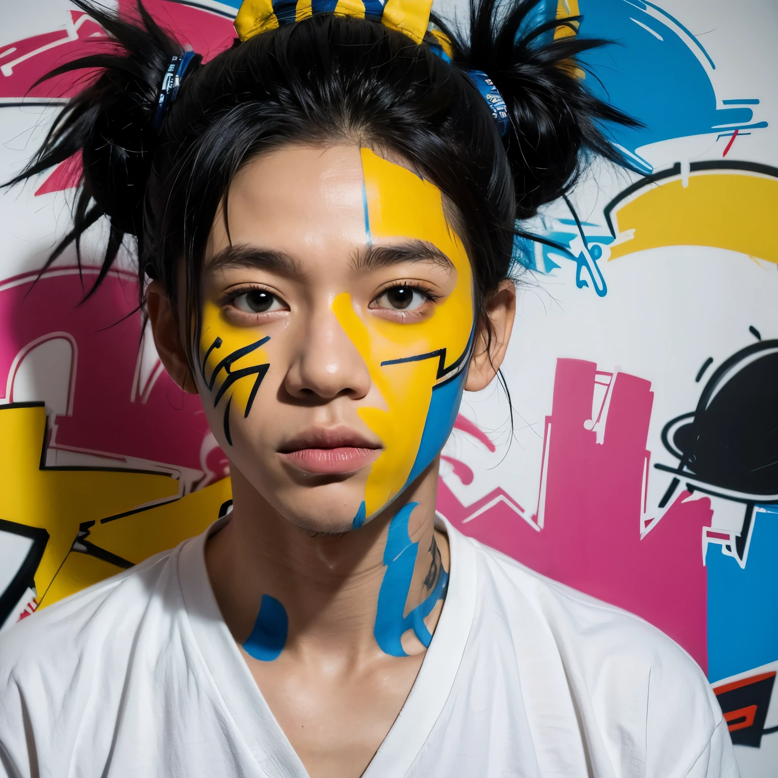 Anime avatar graffiti art Basquiat style