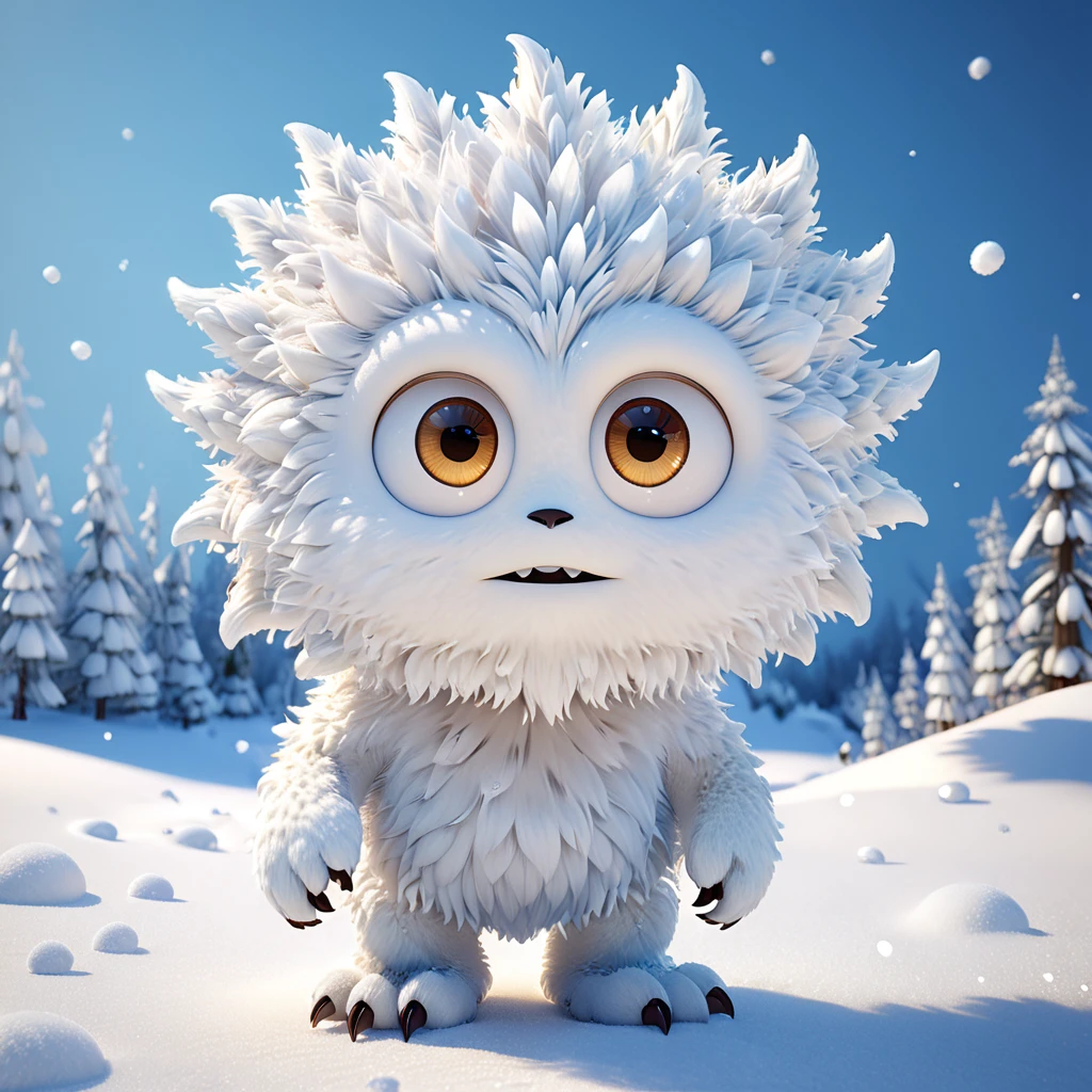 White
   A cute white monster with big eyes and a pure, clear expression, as pristine as snow. The monster has a soft, fluffy white color scheme and a gentle, serene presence. This sweet character is designed in the style of Pixar animation studio, created using C4D software, embodying purity. --ar 1:1 --v 6.0 3D render