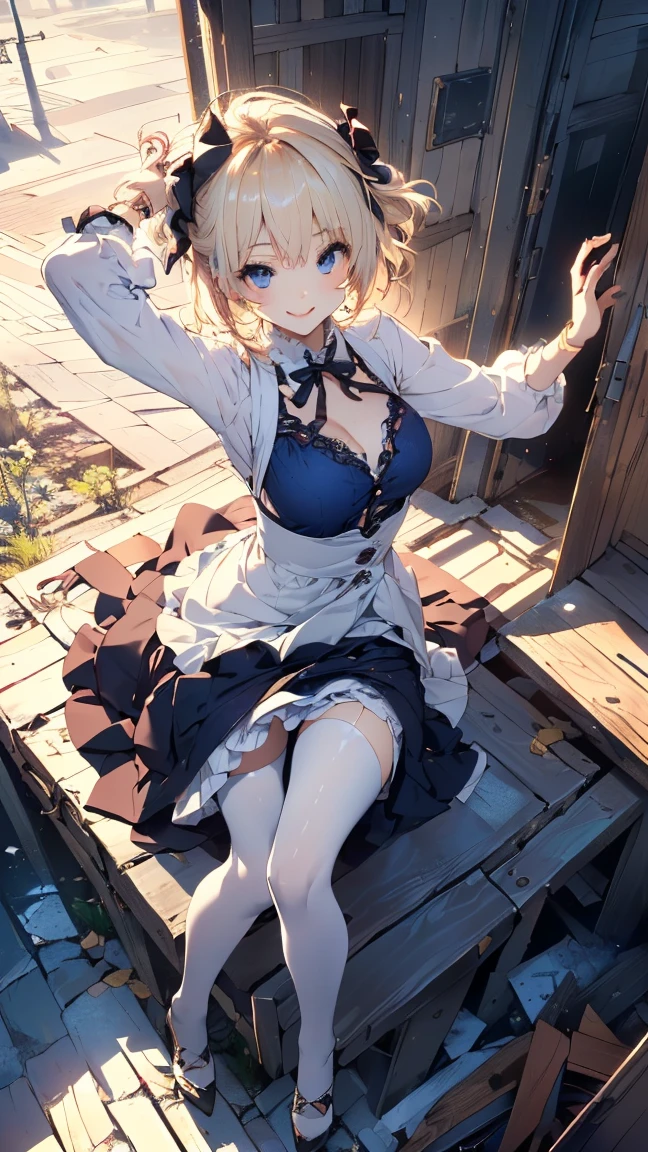 Anime style, super fine illustration, highly detailed, beautiful detailed, pale tone image, static representation, gentle expression, 8k, pretty 1girl with blonde straight short hair & blue eyes & a bright smile & full bust & soft fair skin is wearing big white business shart not to show her skin & black tight skirt, taking off her shoes at the entrance, in the evening, brilliant particles of lights, romantic stories, solo, perfect 5fingers, perfect arms, perfect legs, masterpiece.
