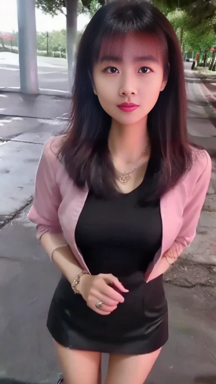 (8K, best quality, masterpiece, Golden Ratio Composition,:1.3), (Beautiful woman in her 40s), (穿着Black tights,), (Nurse in pink:1.2), (Huge breasts), (Long legs), Soft face line,Gentle,Silver short hair, Black tights