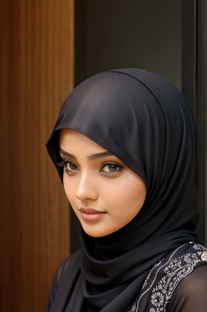 Hot muslim girl in black hijab