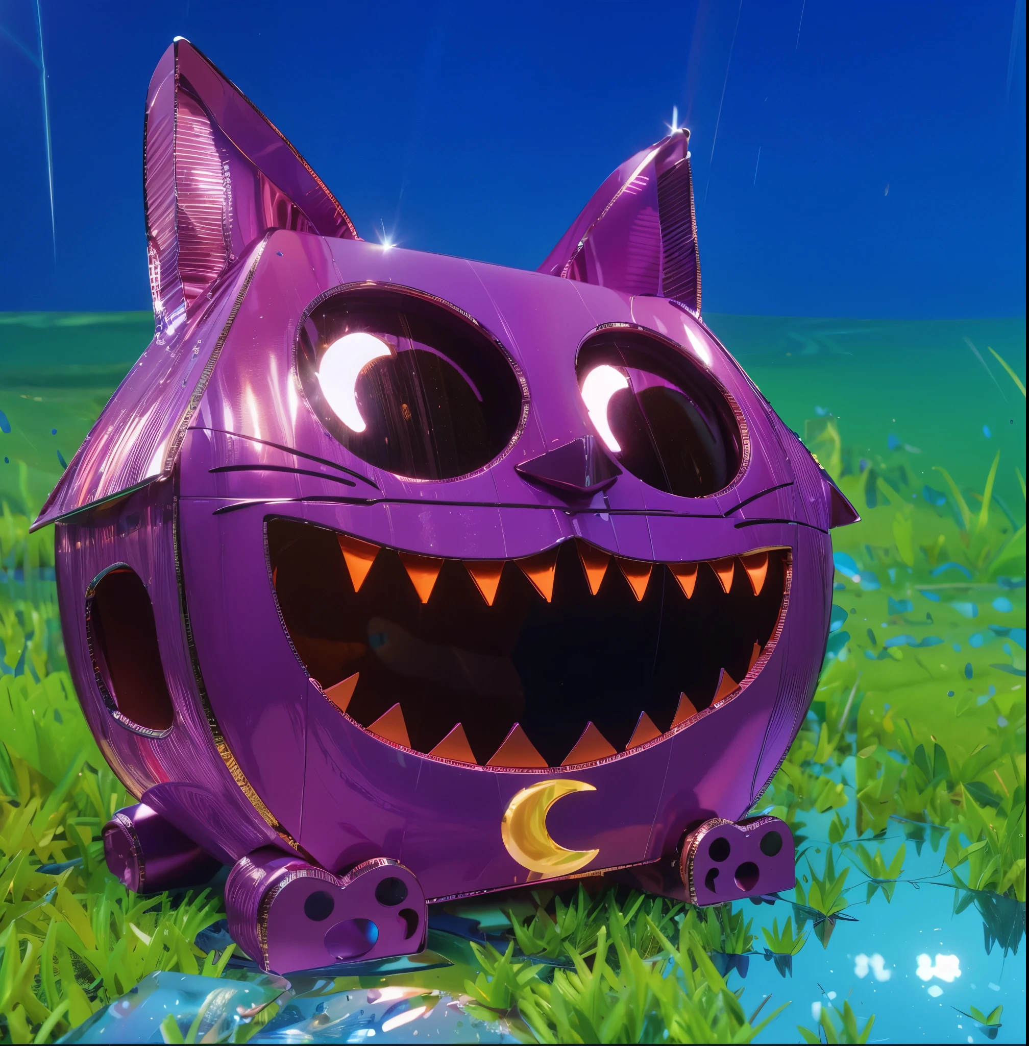 adorable cat-like creature big eyes, cute pink 3d cat, cute violet 3d realistic cat toy made of plastic glossy texture, smooth 3d model, glossy plastic texture, multiple light sources, rim light, sharp post effects render, most beautiful vfx, , realistic, 4k, high resolution, rim light, smooth 3d model. , (glossy plastic texture with multiple big light probe refractions)3d style, simplified design, 3d render, glossy texture, smooth 3d model, multiple light sources, rim light, sharp post effects render, (glossy plastic texture with multiple big light probe refractions), perfect cgi, smooth silhouette, high intensity refraction, (super glossy material), most beautiful vfx , blue background, plastic refractions, realistic, 4k, high resolution, rim light, photo shoot, commercial photo, profile shot, 4k, rim light, high resolution, 4k, glossy texture, smooth 3d model, multiple light sources, rim light, sharp post effects render, (glossy metallic texture with multiple big light probe refractions), perfect cgi, cgi art created only with gradients, smooth silhouette, high intensity refraction, (super glossy chrome material), most beautiful vfx, blue background, chrome metal refractions, multiple light sources, rim light, sharp post effects render, perfect cgi, digital art, detailed digital art, reflective, best quality, 4k, masterpiece:1.2, ultra-detailed, realistic, vivid colors, dark and moody lighting, The image of the highest quality, ensuring every detail is showcased perfectly. It in 4k resolution, allowing viewers to immerse themselves in the richness of the colors and intricate details. The realistic rendering. under the spotlight, reflecting, high-resolution image, realistic rendering, dark background, and rim light photorealistic The image features three characters standing in front of three houses. The characters are a red-haired mermaid, a purple cat, and an orange dog. They are each holding a yellow maraca