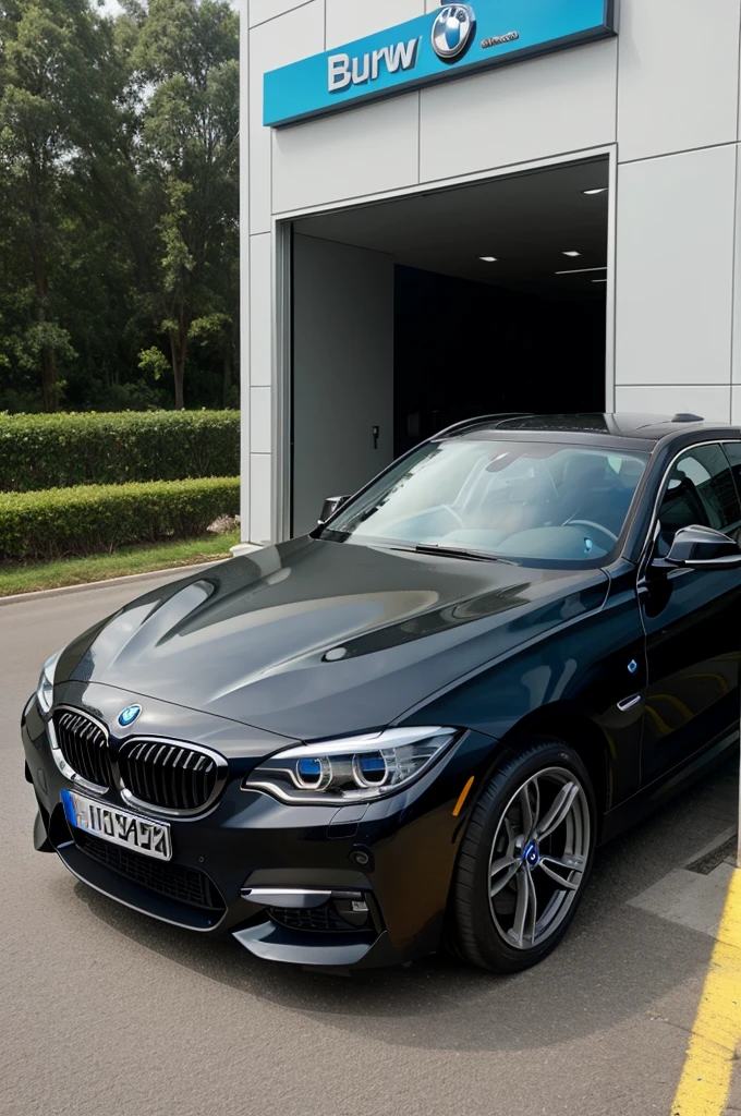 A bmw car becomes a washroom 