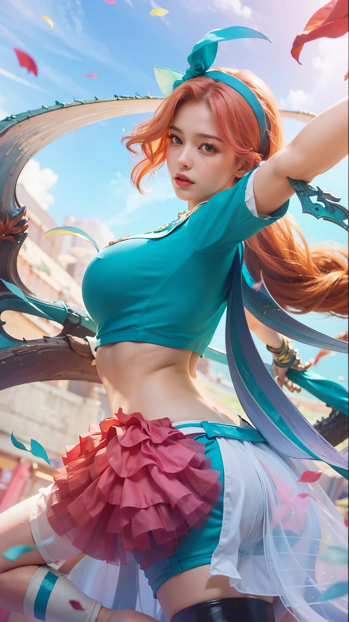 a close up of a 4 girls ,pink hair , big booobs , shadowbringers cinematic, 4 k detail fantasy, a beautiful fantasy empress, game cg, xianxia fantasy, xianxia hero, 2. 5 d cgi anime fantasy artwork, cinematic goddess close shot, ruan jia and artgerm, wow 4 k detail fantasy, hyperdetailed fantasy character