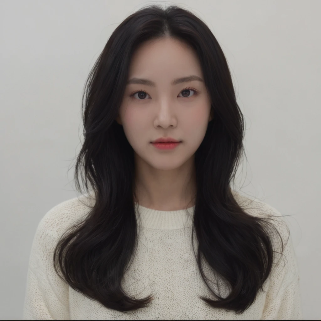 Best Quality, 8k, Masterpiece, (Portrait: 1.3), (photo realistic:1.4), (hyper realistic:1.4), Sharp Focus, looking at viewer, (smoother lighting:1.1), (increase cinematic lighting quality:0.9), realistic lighting, backlighting, light on face, ray trace, (brightening light:1.2), (Increase quality:1.4), sharp detail, (best quality real texture skin:1.4), finely detailed eyes, black_eyes, finely detailed face, 25 year old Korean woman, (white formal_shirt:1.4), (Create an image maintaining the original base model hairstyle:1.5)