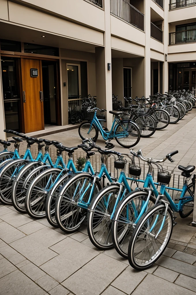 Place where bicycles are left in a hotel