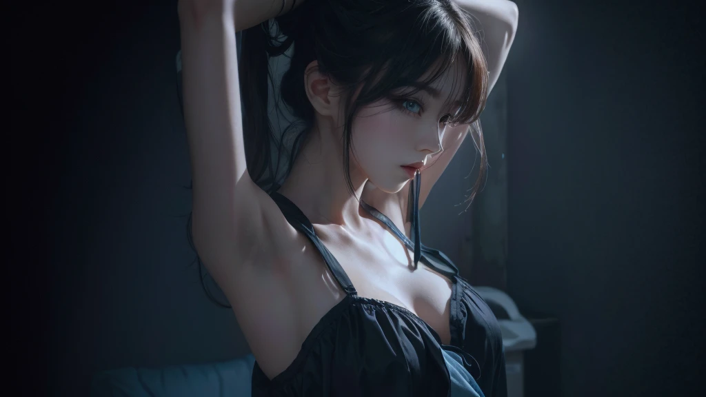 This character is the theme，Generate other wallpapers about her，Eyes on the floor，Do not change the character&#39;s appearance or clothing