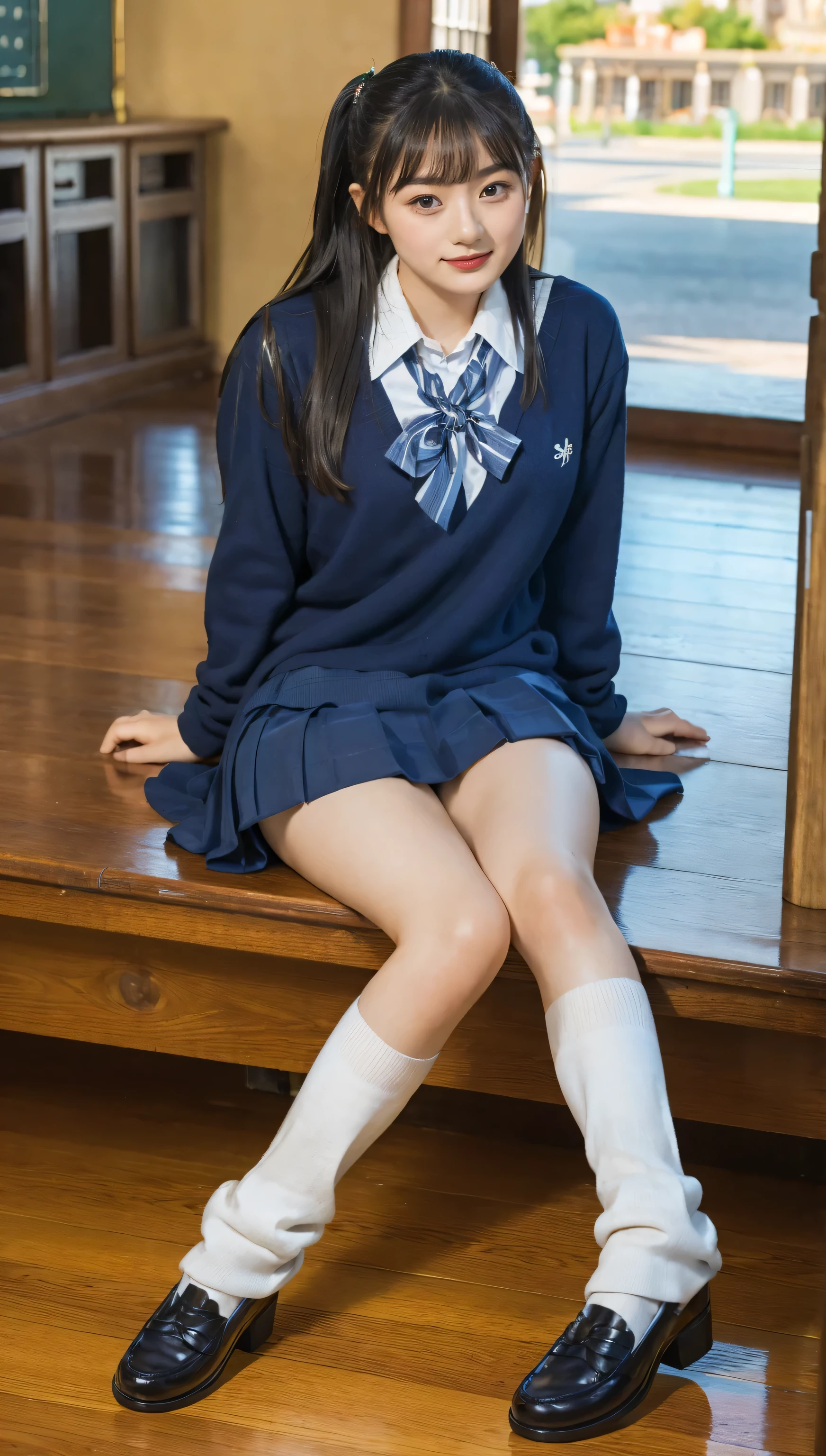 high school girl　Japanese　Knee-high socks