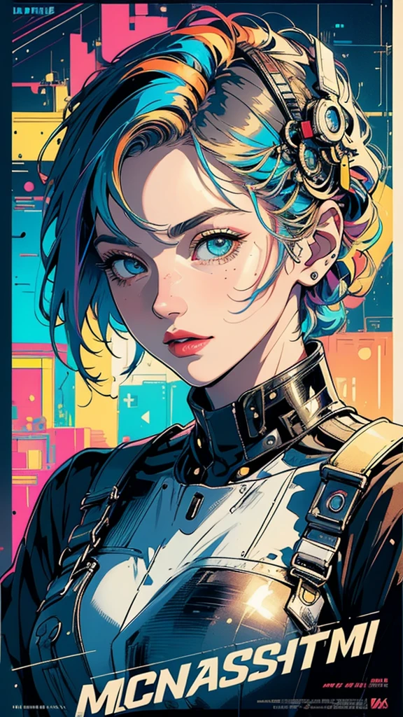 (((masterpiece, highest quality))),(((solo:1.2))),(((1girl:1.2))),32k wallpaper, very detailed, poster, vintage science fiction,(((((geometric cinematic movie poster))))), (bauhaus), shape,(((abstract))),(mid century modern),movie poster,(((((portfolio))))),(((((Close-up))))),(((((bust up))))),((((more various angle)))),(((highlight))),((((heterochromia)))),(((complete. detailed face))),((((Extremely talented)))),(((((most complicated machine))))),(((genius mechanic))),((Overall colorfully)),neon sign