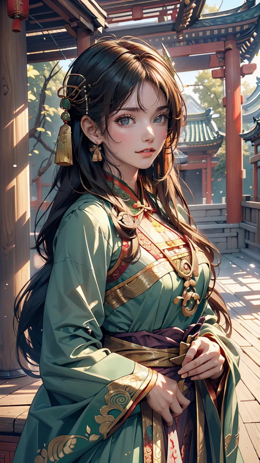 ((whole body)), samdoesarts style award winning whole body portrait of a beautiful woman, ((Perfect feminine face)),((Ancient Chinese Green Clothing)), ((Green Peking Opera Costume)), (Long sleeve) Gazebo, complicatedな, (Beautiful details in the eyes, Long eyebrows),((hairpin, Twisted Hair)),(sorrow), ((tears)), (sunlight), Shaded flat illustration, Digital Art, Trending on Art Station, Very detailed, The finer details, complicated, ArtJam、Rutkovsky、Art by Alphonse Mucha,