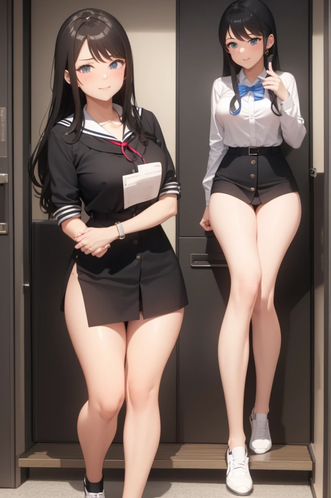 A high school girl is having sex with her male teacher。High school girls have very large breasts、Both of them are naked。