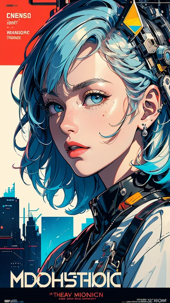 (((masterpiece, highest quality))),(((solo:1.2))),(((1girl:1.2))),32k wallpaper, very detailed, poster, vintage science fiction,(((((geometric cinematic movie poster))))), (bauhaus), shape,(((abstract))),(mid century modern),movie poster,(((((portfolio))))),(((((Close-up))))),(((((bust up))))),((((more various angle)))),(((highlight))),((((heterochromia)))),(((complete. detailed face))),((((Extremely talented)))),(((((most complicated machine))))),(((genius mechanic))),((Overall colorfully)),