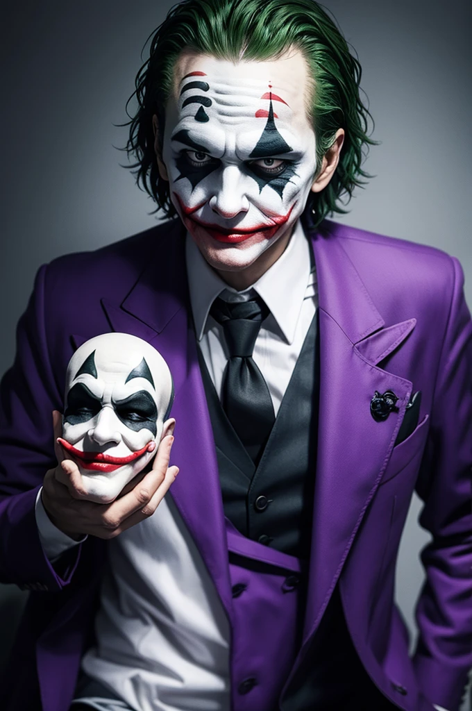 The joker&#39;s face smiling with a clown face 