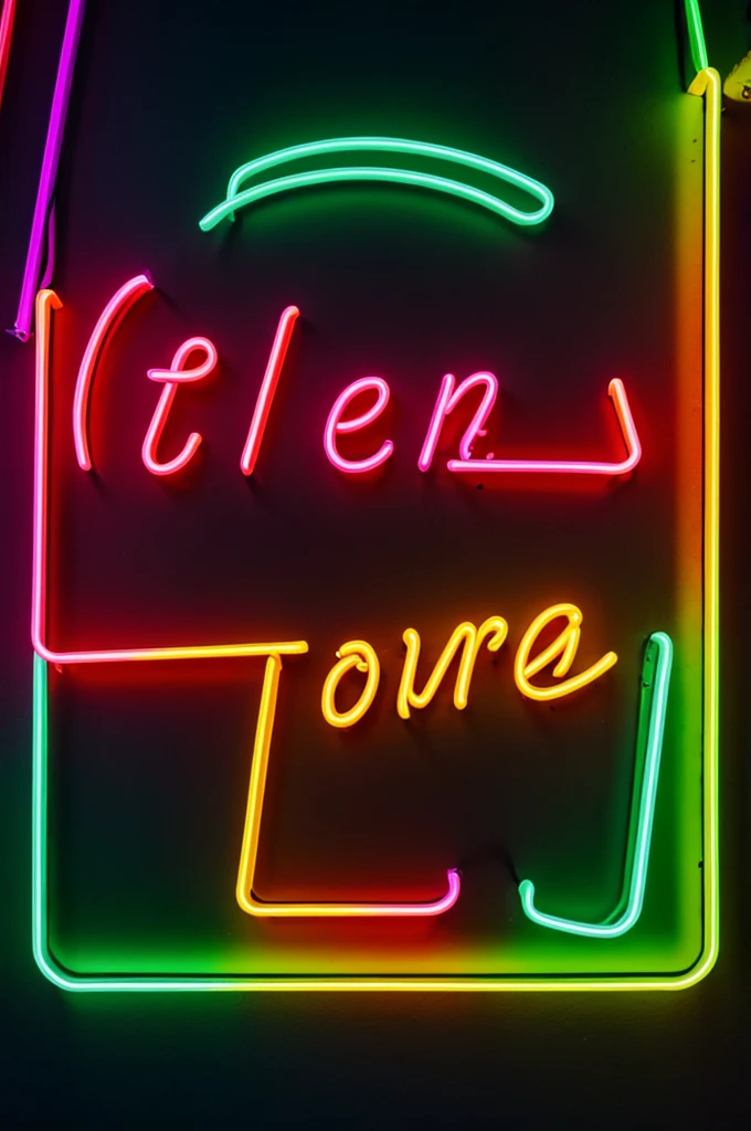 Eternal written in neon with a neon background